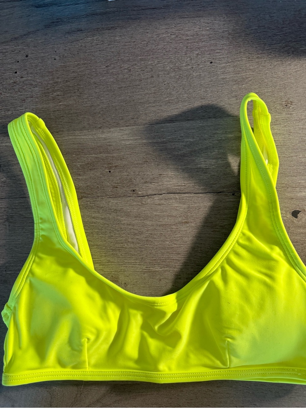 NWT Halara Neon Yellow Padded Bikini Swim Top XXS